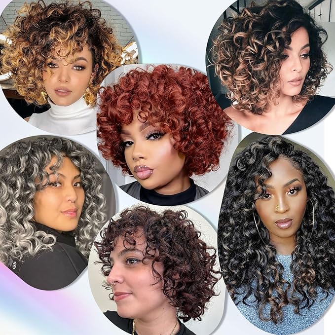 Short Crochet Hair Curly Highlight 4/30 Brown GoGo Curl Crochet Hair for Black Women Ocean Deep Water Wave Beach Curl Crochet Braids Soft Like Human Hair 7 Pack Natural Look Hair Extensions