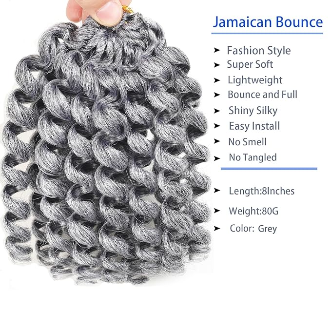 8Inch Jamaican Bounce Crochet Hair 5 Packs 2X Ringlet Wand Curl Crochet Hair Synthetic Curly Crochet Hair Extensions Medium Shoulder Length Long Crochet Braiding Hair 100 Roots