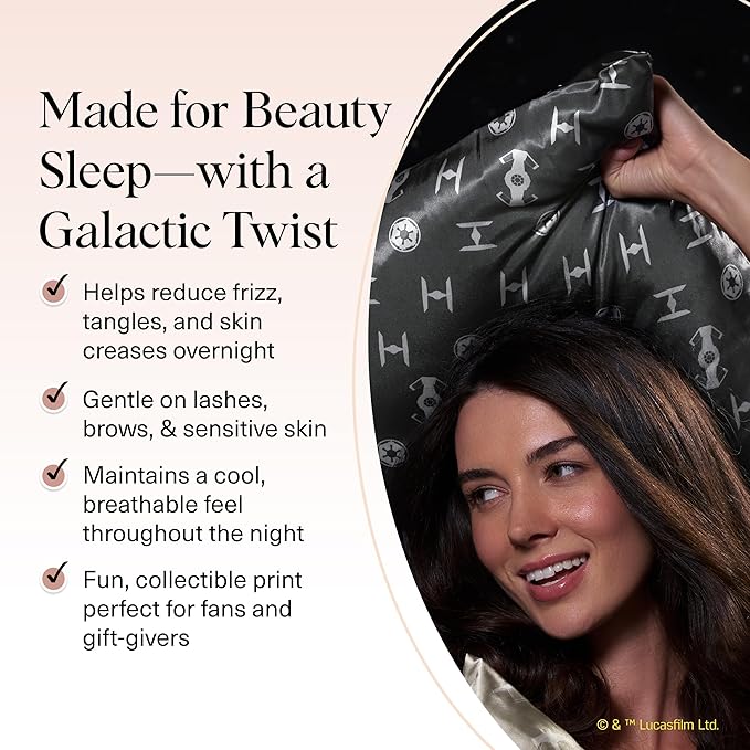 Kitsch x Star Wars Galactic Empire Satin Pillowcase | Satin Pillowcase with Zipper, Better Than Silk Pillowcase | Frizz-Reducing Pillow Case for Hair & Skin Care, Cooling & Breathable - King