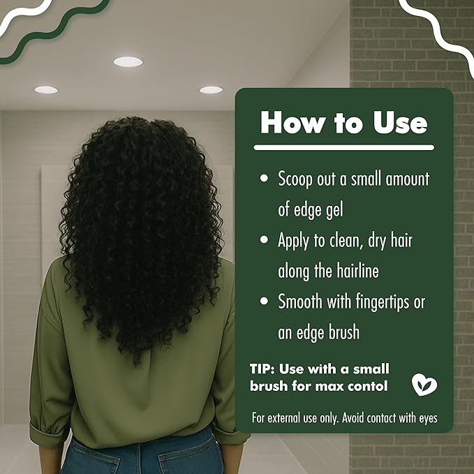 EDEN BodyWorks Coconut Shea Edge Control Gel | Strong Hold Edge Tamer for Curly Hair Styling | Flake-Free, Non-Greasy Formula | Moisturizes & Adds Shine | 6 oz