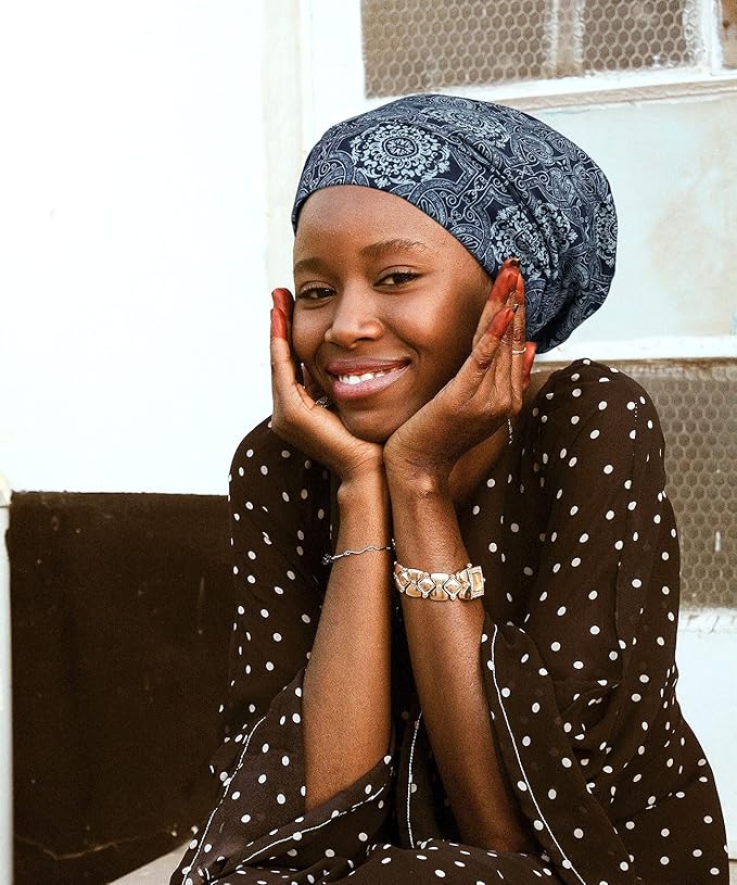 Adjustable Satin Lined Sleep Cap for Dreadlocks Curly Hair Large Head-Stay On Overnight