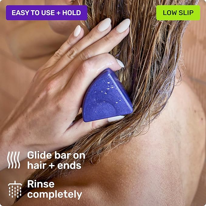 Ethique Purple Conditioner Bar for toning brassy hair - Plastic-Free, Cruelty-Free, Vegan, 2.12 oz - Formerly Tone it Down