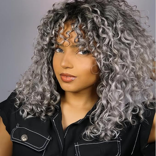 Vomella GoGo Curl Crochet Hair for Women 8 Packs Water Wave 12 Inch Curly Crochet Hair Ocean Wave Beach Curl Synthetic Crochet Hair Extensions (Tgray#)