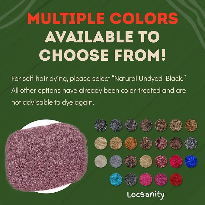 Locsanity Afro Kinky 100% Bulk Natural Human Hair - Braiding Hair for Dreadlocks, Loc Repair, Dreadlock Extensions, Twists, Braids - 16 Inches Long, 1 Oz