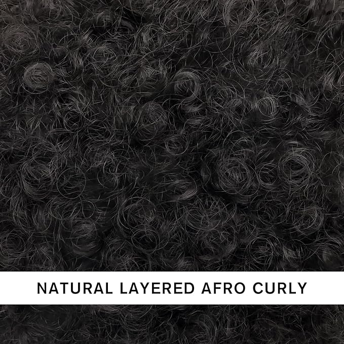 AISI QUEENS Afro Puff Drawstring Ponytail Synthetic Short Afro Kinkys Curly Afro Bun Extension Hairpieces Updo Hair Extensions with Two Clips Natural Black Large Size(1B#)