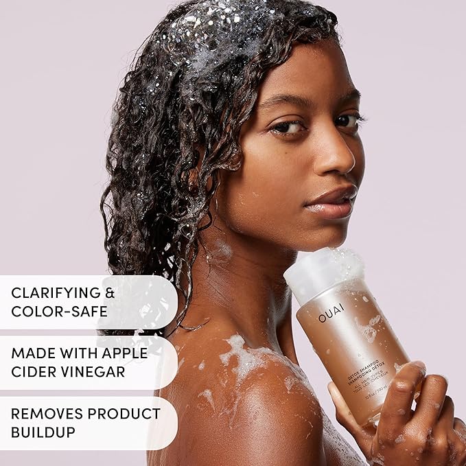 OUAI Scrub It All A-OUAI Hair Care Kit - Clarifying Shampoo & Exfoliating Body Scrub Duo - Hair Care Set with Detox Shampoo & Travel Size Body Scrub (2 Count)