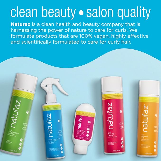 3-Step Moisture Burst System for Tight Curls & Coils with Curly Hair Shampoo, Leave In Conditioner Spray & Hair & Scalp Moisturizer – Softens Dry Hair, Detangles, Boosts Growth & Soothes Scalp