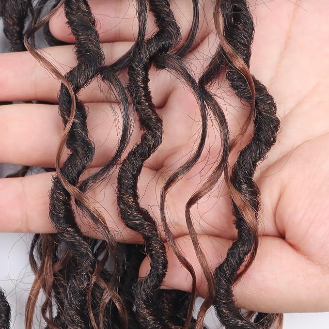 Goddess Locs Crochet Hair 22 Inch 9 Packs Synthetic Faux Locs Crochet Hair for Black Women, River Locs Hair Extensions Style Pre looped Crochet Locs with Curly Ends