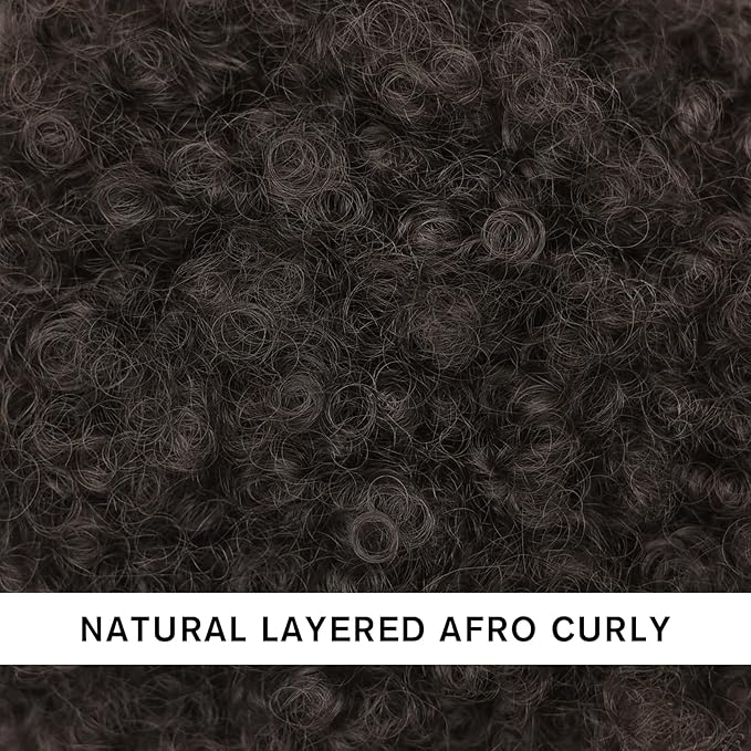 AISI QUEENS Afro Puff Drawstring Ponytail for Black Women, Black Brown Afro Bun Drawstring Ponytail,Short Kinky Curly Afro Ponytail Synthetic Hair Puffs (2#)