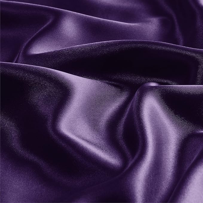 BEDELITE Satin Body Pillow Cover, Super Soft and Cooling Body Pillow Pillowcase for Hair and Skin, Breathable Silky Full Long Pillowcase Cover(20"x54", Plum Purple)