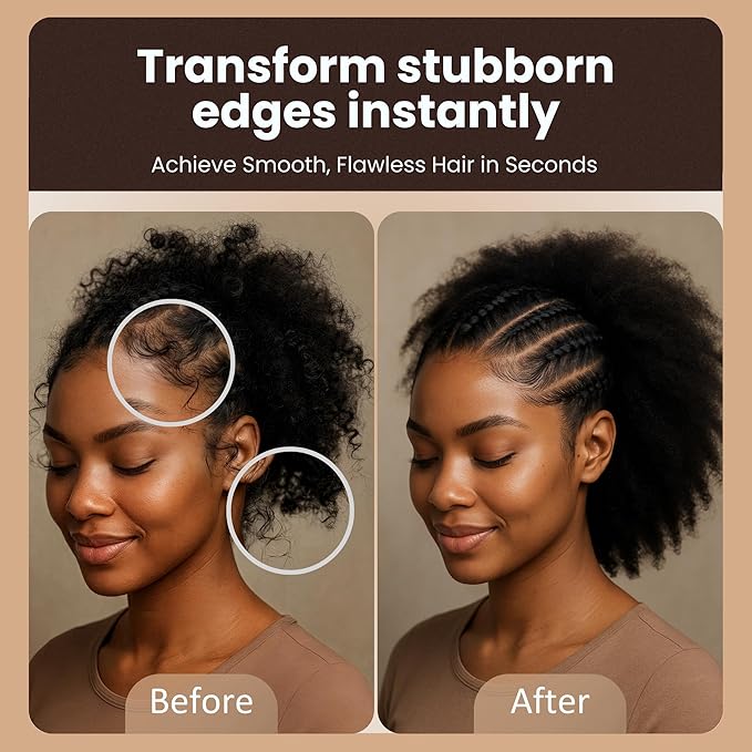 Slick Me Edge Control for 4C Hair - Water-Based Hair Gel Firm Hold for Textured Hair, Locs, Braids & Updos - Long-Lasting Hold, No Residue, Non Greasy No Flaking, 4 Oz