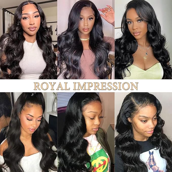 12A Body Wave 3 Bundles with 5×5 HD Lace Closure (22 24 26+20") 100% Unprocessed Brazilian Virgin Body Wave Human Hair Weave Bundles with Closure Natural Color