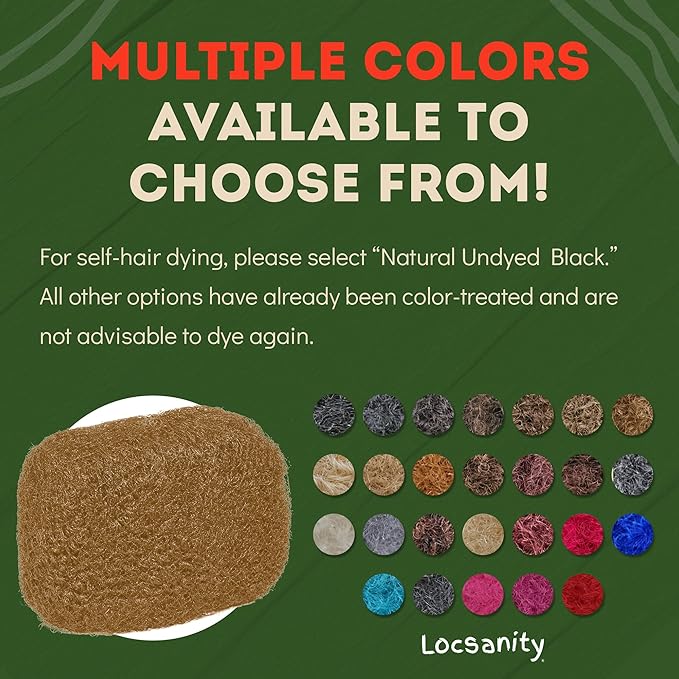 Locsanity Afro Kinky 100% Bulk Natural Human Hair - Braiding Hair for Dreadlocks, Loc Repair, Dreadlock Extensions, Twists, Braids - 16 Inches Long, 1 Oz