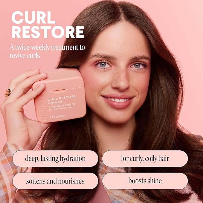 MONDAY HAIRCARE CURL RESTORE Hair Mask with Bamboo Extract, Coconut Oil & Shea Butter for Curls & Coils of all types 250 mL (Dual Pack)
