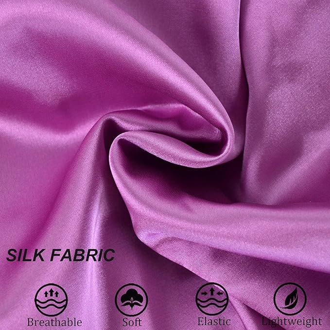 Silk Bonnet for Sleeping Satin Bonnets Double Layer Reversible Hair Cap Bonnet for Women Long Curly Braid Hair (Orchid)