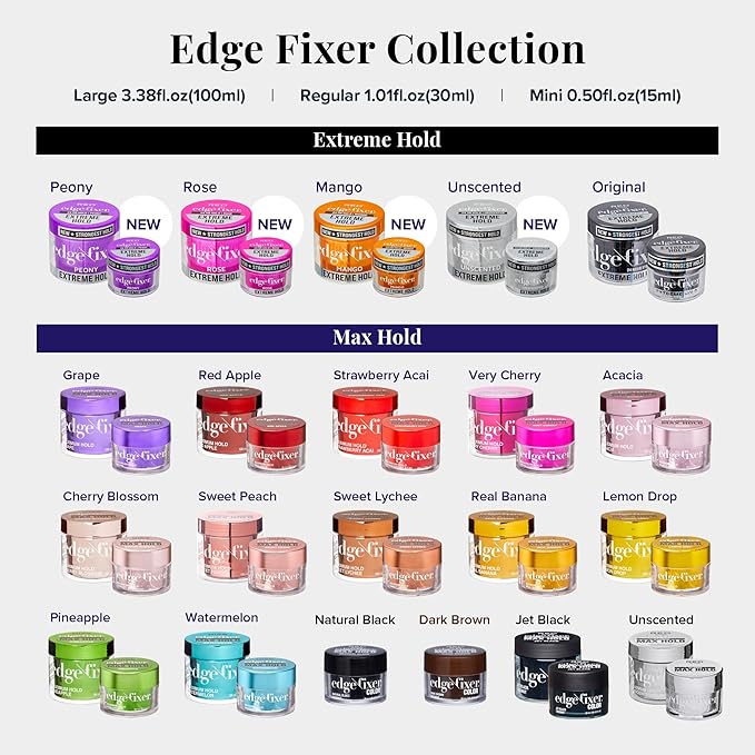 Red by Kiss Edge Fixer Hair Shine Gel, 24 Hour Max Hold, Non-Flaking, Biotin B7 Infused, Natural Styling, Professional Edge Control Wax, Perfect for Braiding (Watermelon)