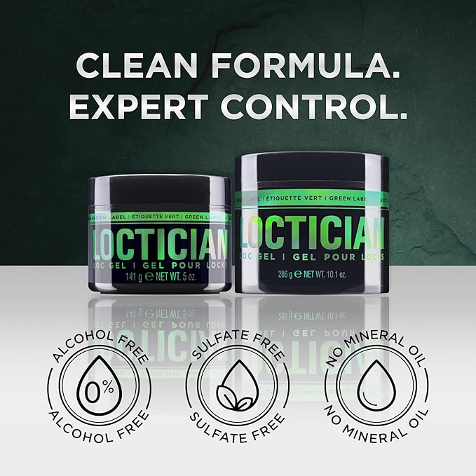 Style Factor Loctician Green 5 oz - Premium Pomade with Buriti & Avocado Oils Max Hold, Unscented, Clean, Expert Styling Gel for Locs, Twists, Braids for All Hair Types