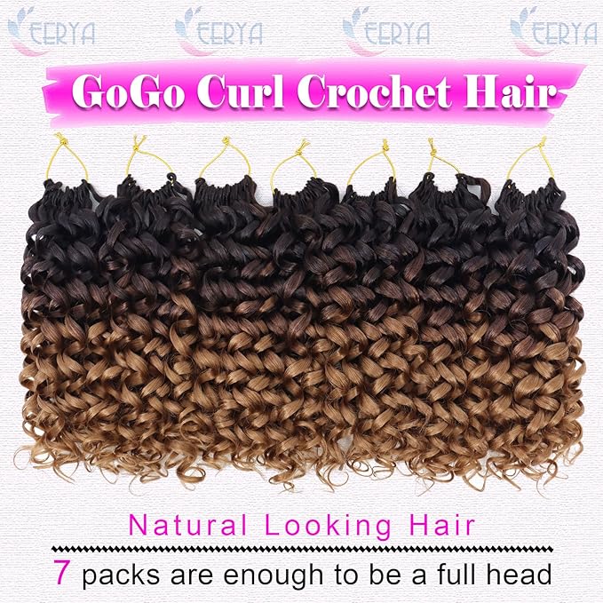 7 Packs GoGo Curl Crochet Hair 10 Inch Short Curly Crochet Hair for Women Water Wave Beach Curl Deep Twist Crochet Braids Synthetic Braiding Hair Extensions (10 Inch, OT4/30)