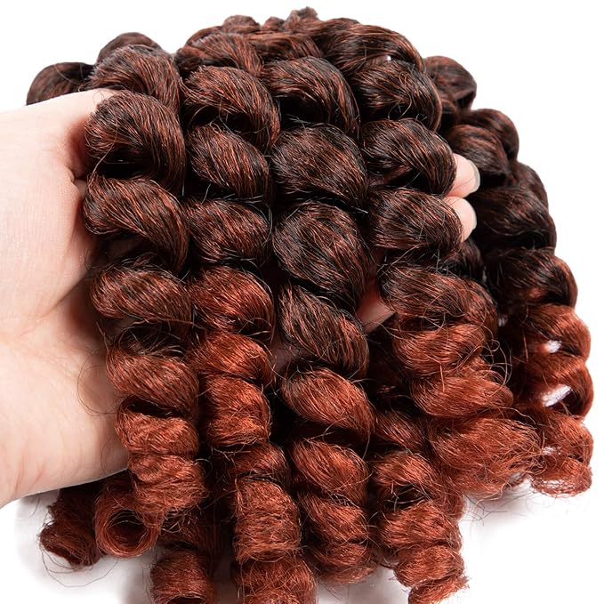 Short Jamaican Bounce Crochet Hair 5 Packs 2X Ringlet Wand Curl Crochet Hair 8 Inch Curly Crochet Hair Extensions Curly Crochet Braiding Hair 100 Roots