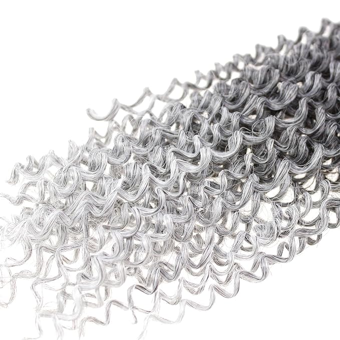 Dorsanee Ombre Gray Passion Twist Hair 18 Inch 7 Packs Water Wave Crochet Hair Long Bohemian Curly Braiding Hair for Butterfly Locs, Faux Locs, Boho Style Spring Twist Crochet Braids (TGray#)