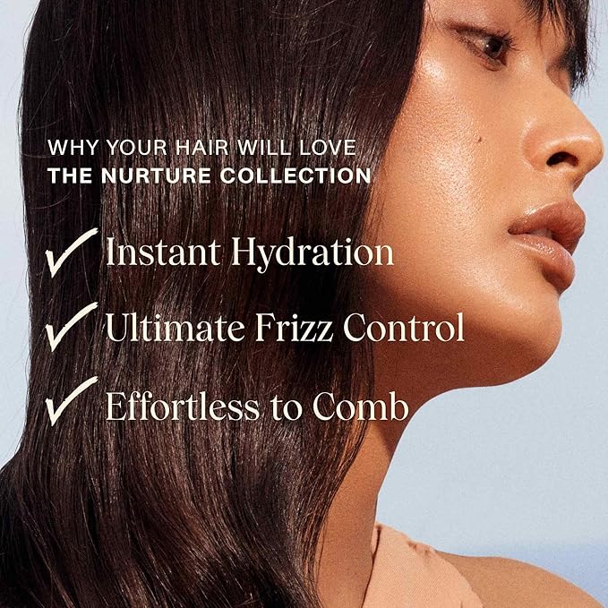 JVN Nurture Hydrating Conditioner, 10 Fl Oz, Detangles & Softens Hair, Moisture and Deeply Nourishing Conditioner, Color Safe Hair Care for Women and Men, Non-Toxic, Silicone and Paraben Free