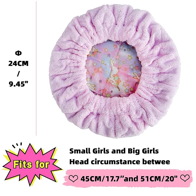 AKISS Flaxseed Deep Conditioning Heat Cap Portable Microwave Hot Bonnet Therapy Hair care Cap For Kids Girls (Pink/Unicorn, Small)