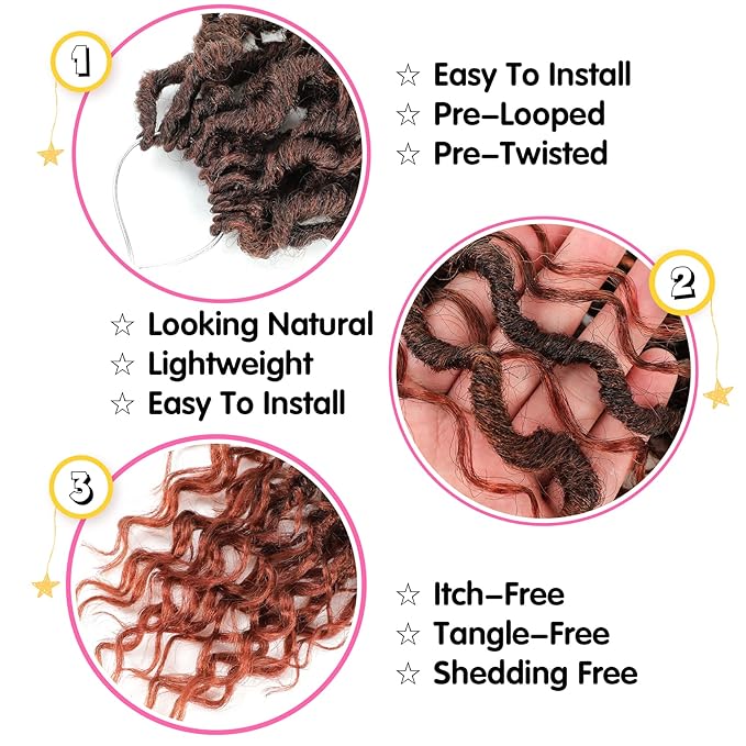 Fulcrum Goddess Locs Crochet Hair 12 Inch, 8 Packs New Faux Locs Crochet Hair for Black Women, Crochet locs with Curly Ends (12Inch (Pack of 8), T350#)