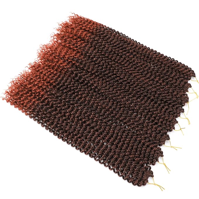 Passion Twist Hair Copper Red 18 Inch 8 Packs Water Wave Passion Twist Crochet Hair Curly Braiding Hair Long Spring Twist Hair Crochet Braids Synthetic Hair Extension (18 Inch (Pack of 8), T350)