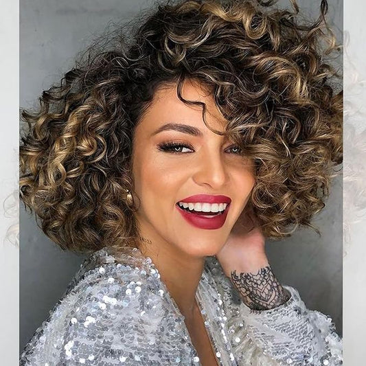 7 Packs Gogo Curl Crochet Hair for Women 8 Inch Pre-Twisted Curly Crochet Hair Pre Looped Deep Ocean Water Wave Beach Curl Crochet Braids Synthetic Braiding Hair Extensions (8 Inch, 1B/27)