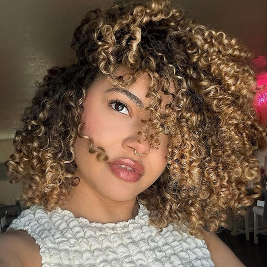 7 Packs Gogo Curl Crochet Hair for Women 12 Inch Pre-Twisted Curly Crochet Hair Deep Ocean Beach Curl Crochet Braids Synthetic Braiding Hair Extensions (12 Inch, 1B/27)