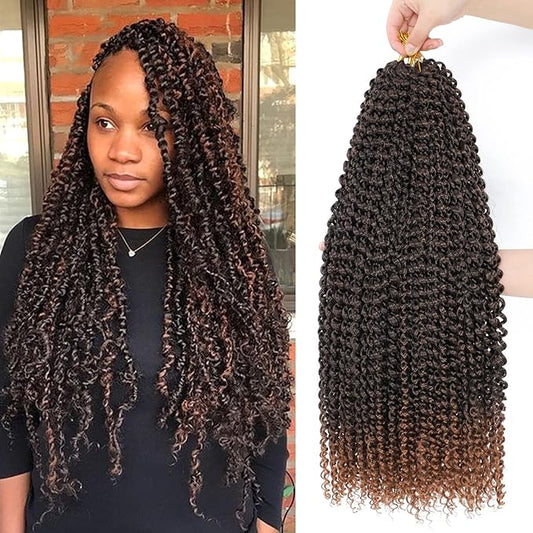 Dansama Passion Twist Hair Water Wave Braiding Hair for Butterfly Style Crochet Braids Bohemian Hair Extensions (24inch (Pack of 7), T1B/30)