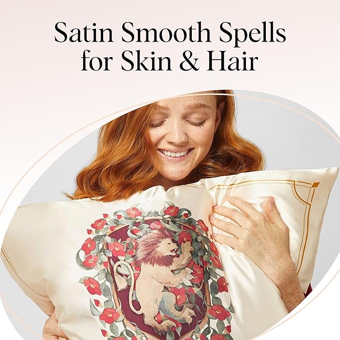 Kitsch x Harry Potter Gryffindor Satin Pillowcase with Zipper – Double-Sided Crest Design – Better Than Silk Pillowcase – Perfect for Kids Rooms & Toddler Bed Time Pillow Case –Queen/Standard 19x26