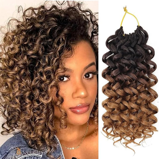 7 Packs GoGo Curl Crochet Hair 8 Inch Short Gray Curly Crochet Hair for Women Deep Wave Beach Curl Crochet Braids Synthetic Braiding Hair Extensions(8 Inch, OT4/30)