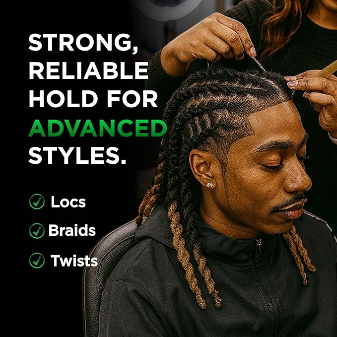 Style Factor Loctician Green 10.1 oz - Premium Pomade with Buriti & Avocado Oils Max Hold, Unscented, Clean, Expert Styling Gel for Locs, Twists, Braids for All Hair Types