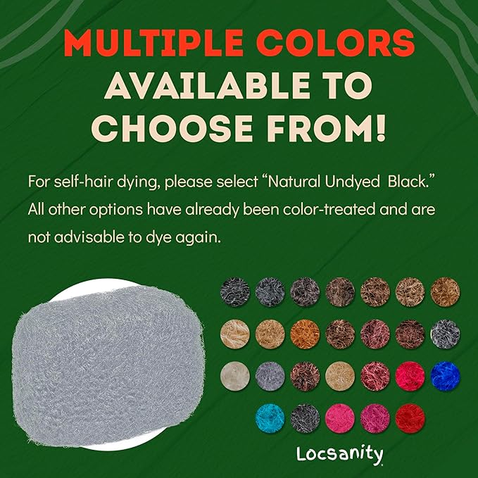 Locsanity Afro Kinky 100% Bulk Natural Human Hair - Braiding Hair for Dreadlocks, Loc Repair, Dreadlock Extensions, Twists, Braids - 16 Inches Long, 1 Oz