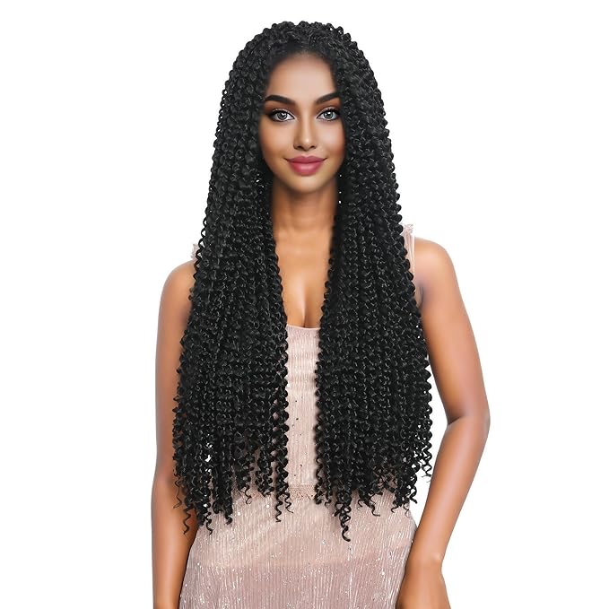 FUTAI Passion Twist Hair 7 Packs 24 Inch Pre Looped Water Wave Crochet Hair Bohemian Braids for Black Women