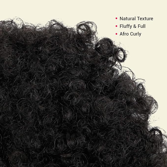 GLAM21USA Afro Puff Drawstring Ponytail Retro Kinky Curly Ponytail Wig Clip in Bun Hair Piece for Black Women Synthetic Hair Extension (SMALL, 1 (Black))