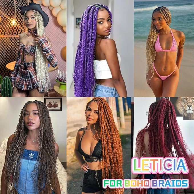 Red Pre Stretched Braiding Hair for Boho Braids Curly Hypoallergenic Braiding Hair Hot Water Setting Yaki for Bohemian Braids