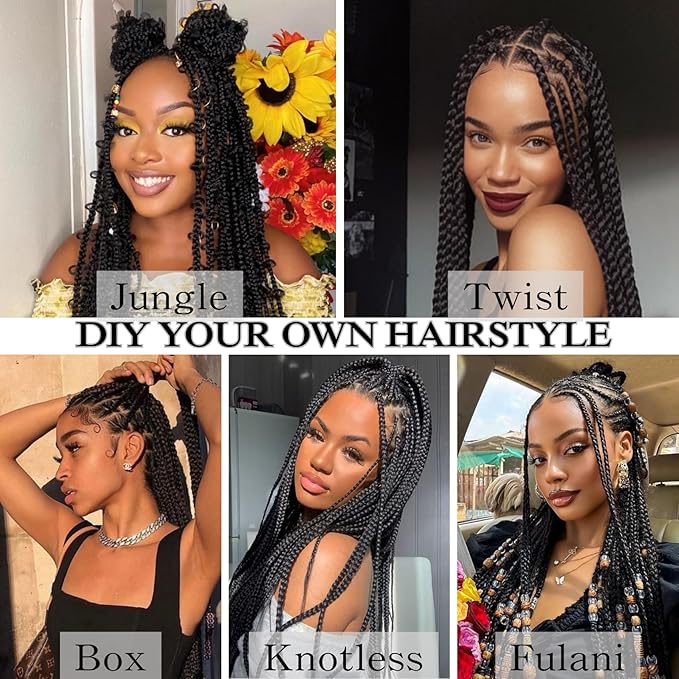 Leticia Navy Blue Braiding Hair Pre stretched Hypoallergenic Knotless Ez Braiding Hair for Braids Prestretched Synthetic Hair Extension for Women（Packs of 3,26",10 OZ）