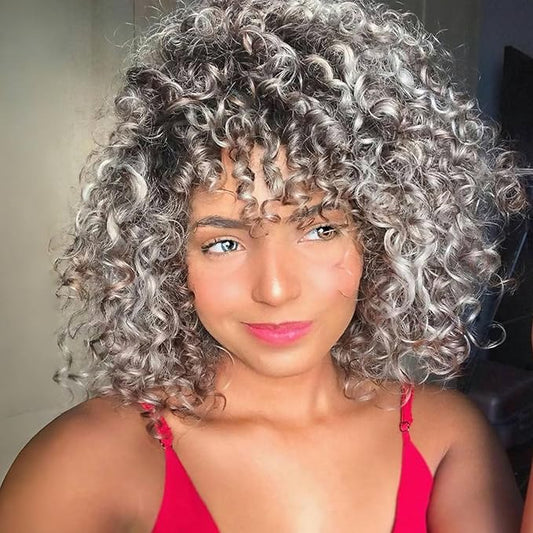 Vomella GoGo Curl Crochet Hair 8 Packs Water Wave 10 Inch Short Curly Crochet Hair for Women Beach Curl Synthetic Deep Twist Crochet Hair Extensions (Tgray#)