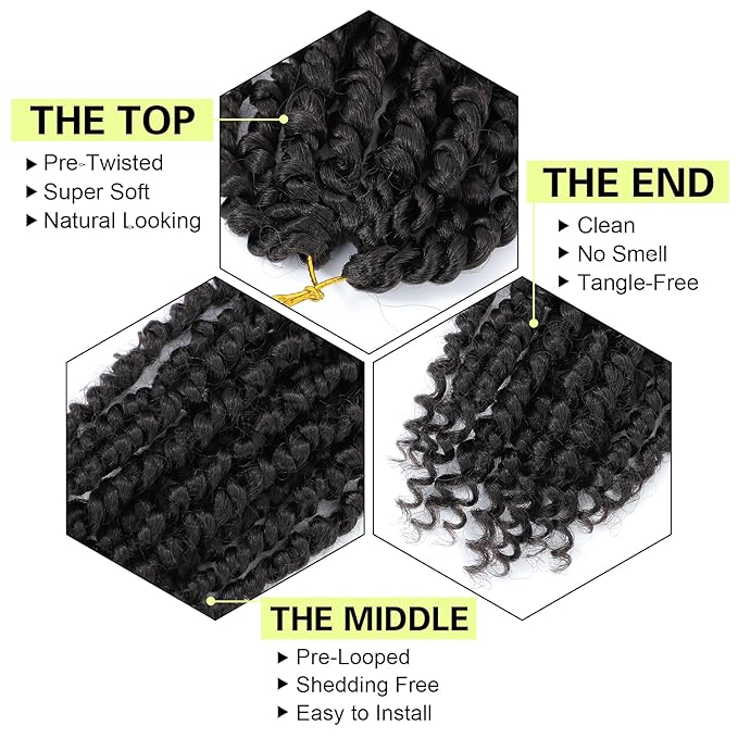 Passion Twist Crochet Hair 6Inch Passion Twist Hair 8 Packs Pre-Twisted Passion Twist Crochet Hair for Black Women Soft Passion Twist Curly Crochet Hair 6"(Pack of 8) 4#