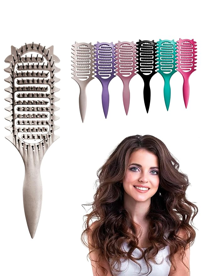 Curl Defining Brush,2025 Vented Hair Brush for Detangling Styling,Curl Brush For Curly Hair Wet,Shaping And Defining Curls For Women and Men(Off White)