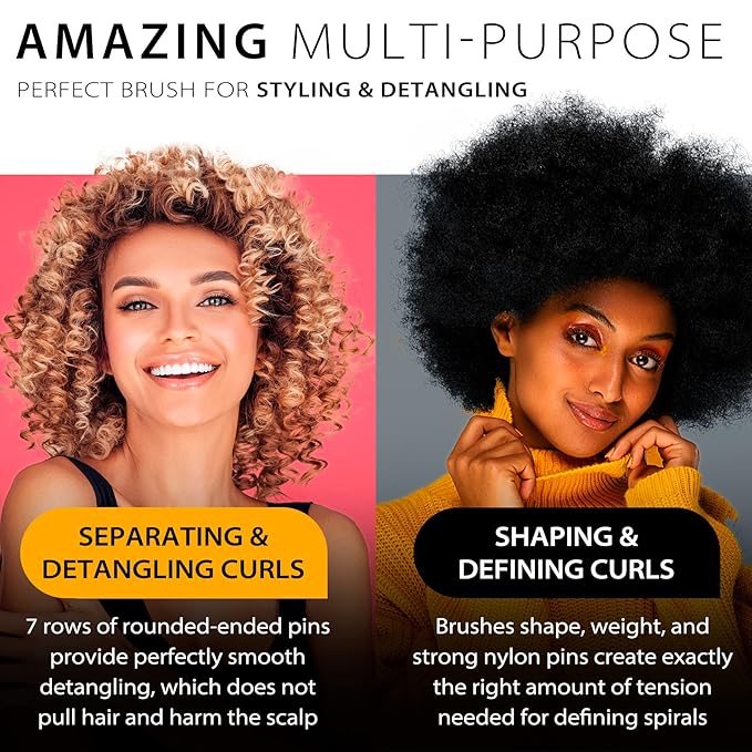 Curly Hair Brush for Women Men Curl Defining Hairbrush Small Mini Detangler Edge Combs Barber Styling Tools Travel Accessories Cruise Ship Essential 2028 Beach Vacation Must Have Gift