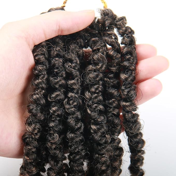 14 Inch 8 Packs/lot Passion Twist Crochet Hair Short Pre Looped Passion Twist Crochet Braids Bohemian Spring Twist Crochet Braiding Hair Curly End Wave Senegalese Twist Hair Extension For Women