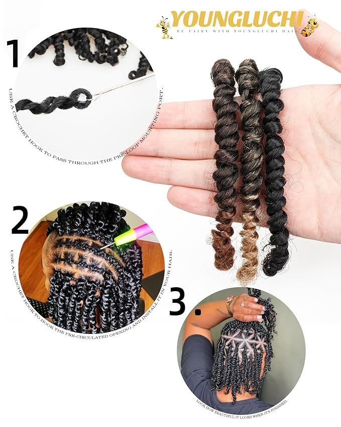 6 Inch 8 Packs Mixed Colors Combo Pack,Pre Looped Pretwisted Passion Twist Crochet Hair- Super Short Crochet Hair Extensions Braided by Synthetic Spring Kinky Twist Bohemian Curls(1B+T27+T30)