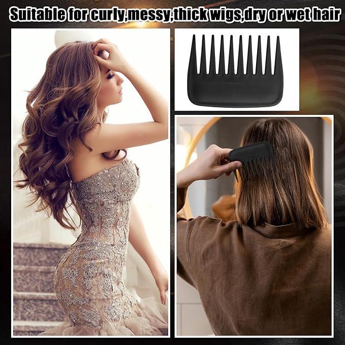 3Pcs Wig Brushes for Synthetic Hair with 4Pcs Wig Cap and Wide Tooth Hair Comb No More Hair Pulling