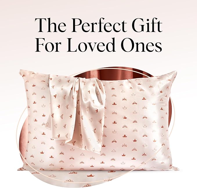 Kitsch & Disney Desert Crown Satin Pillowcase with Zipper – Soft Cooling, Better Than Silk Pillowcase, Disney Design for Kids Rooms & Toddler Bed Time Pillow Case – Queen/Standard 19x26