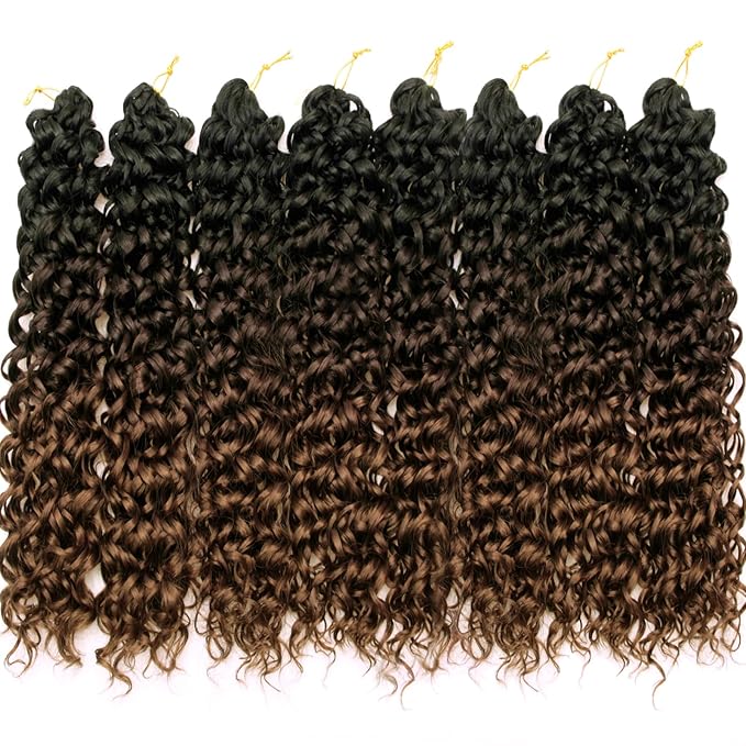 YXCHERISHAIR 8 Packs Curly Crochet Hair GoGo Curl Crochet hair for Black Women Deep Wave Braiding hair,Synthetic Bohemian Crochet Braid Water Wave Crochet hair Extensions (OT430, 18inch)