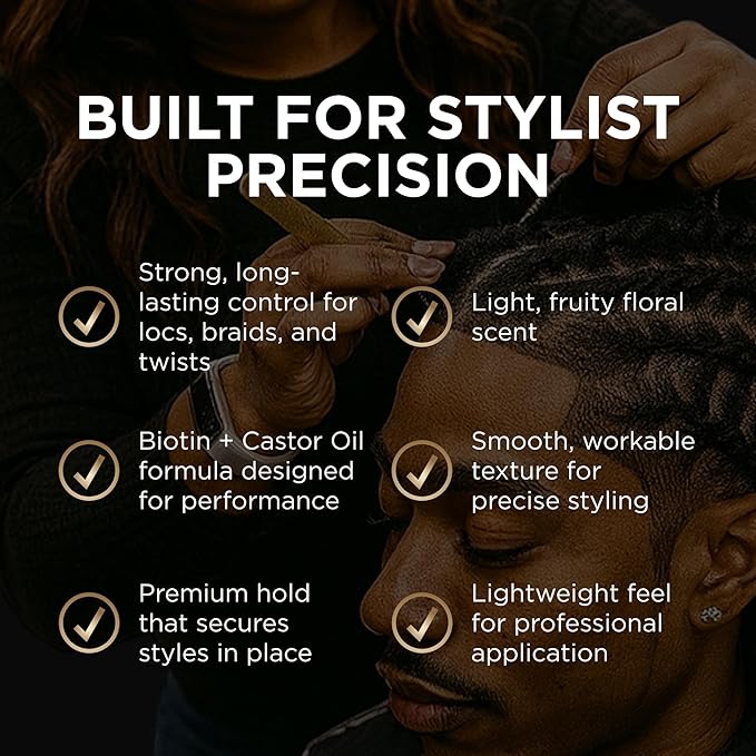 Style Factor Loctician Gold Label Premium Pomade with Biotin & Castor Oils – Strong Hold, Expert Styling Gel for Locs, Twists, Braids for All Hair Types 5 oz