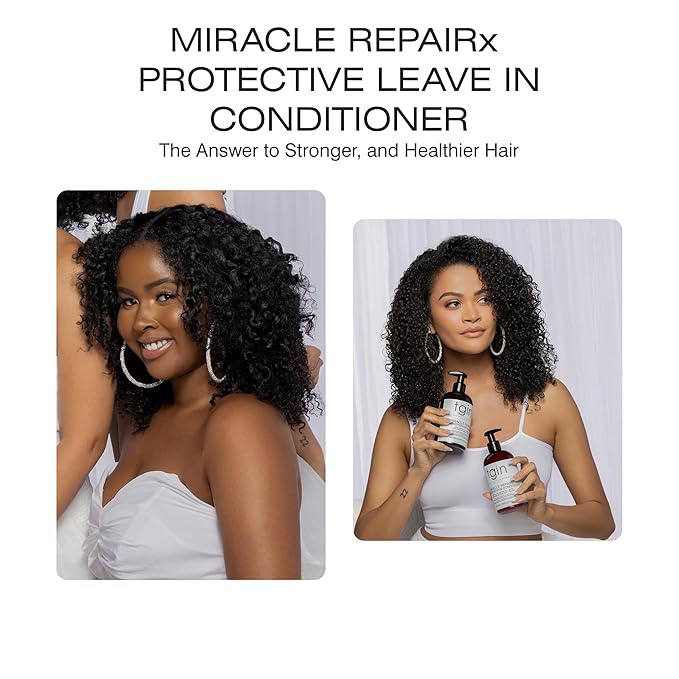 Thank God It's Natural tgin Miracle RepaiRx Protective Leave In Conditioner for Curly, Coily, Wavy Hair includes Biotin, Black Castor Oil, Repairs, Restores Damaged, Color-Treated Hair, 13 oz